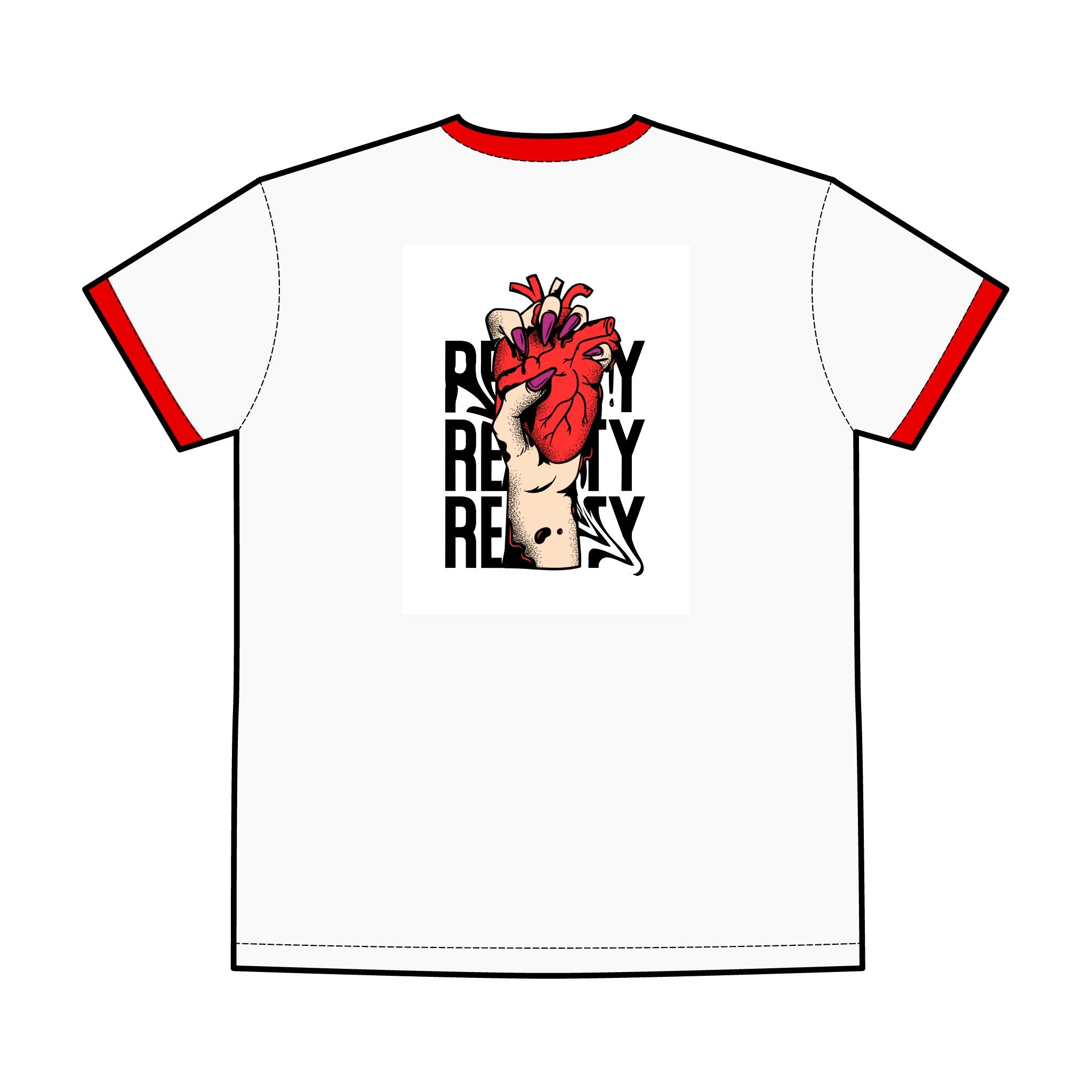 Heartfelt Men's Ringer Tee - Casual Comfort, Everyday Wear, Vintage Style, Gift for Him, Graphic T-Shirt